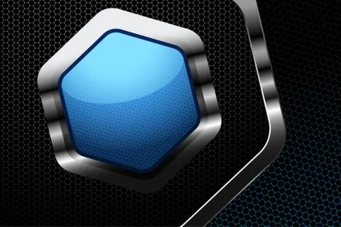 Abstract gradient white and blue mesh background with hexagon blue shape in t Stock Photos