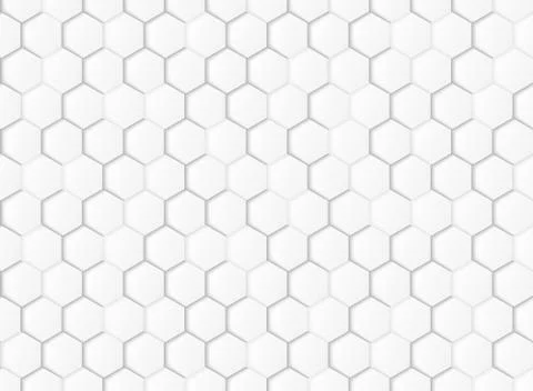 Abstract gradient white and gray hexagonal geometric pattern paper cut Illustrazione stock