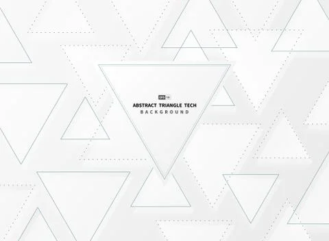 Abstract gradient white and gray triangle techno background. illustration Illustrazione stock
