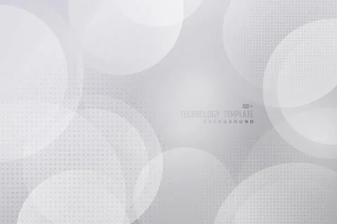 Abstract gradient white and gray geometric technology pattern with halftone Stockillustratie