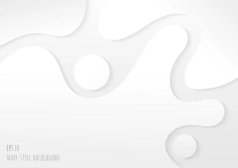 Abstract gradient white and gray steps design of wavy pattern template. Stock Illustration