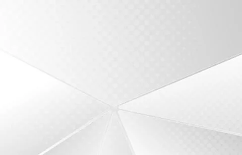 Abstract gradient white and gray triangles template design. Stock Illustration