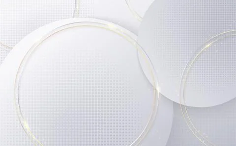 Abstract gradient white and gray template of tech circle decoration. Stock Illustration