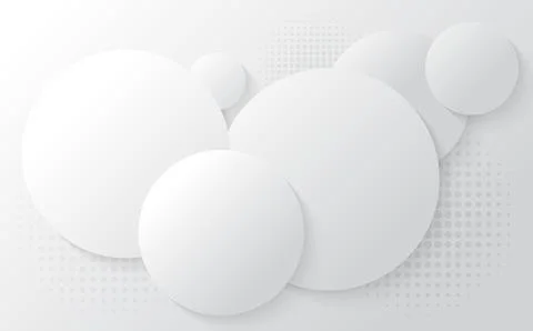 Abstract gradient white and grey color of ciecles pattern design Stock Illustration
