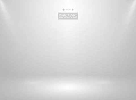 Abstract of gradient white color in studio room background with spotlights. Stock Illustration