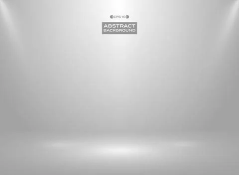 Abstract of gradient white gray color in studio room background with sportlig Stock Illustration