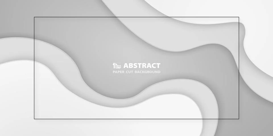 Abstract gradient white paper cut background. You can use for layout artwork Stock Illustration