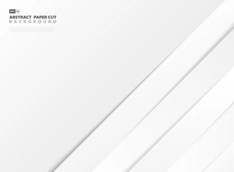 Abstract gradient white paper cut lines shape pattern design background. Stock Illustration