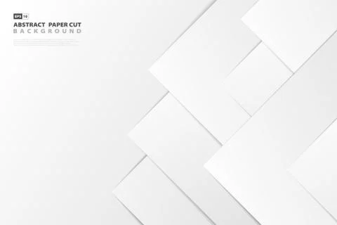 Abstract gradient white paper cut style background. Stock Illustration