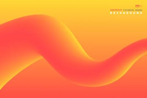 Abstract of gradient yellow and orange movement object cover design. Stock Illustration