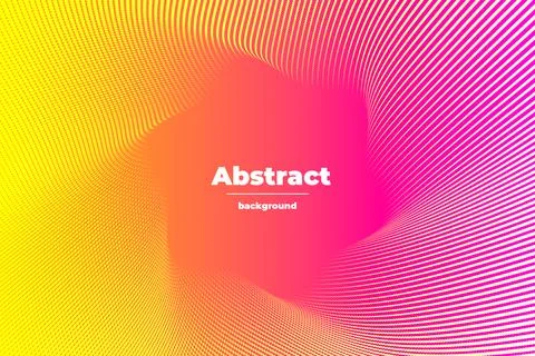 Abstract gradient yellow pink orange red background with dynamic line, dot and Stock Illustration