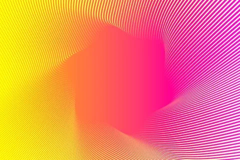 Abstract gradient yellow pink orange red background with dynamic line, dot and Stock Illustration