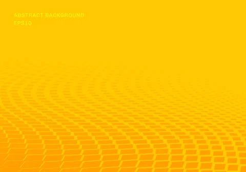 Abstract gradient yellow squares wave pattern halftone horizontal background イラスト素材