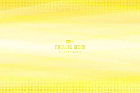 Abstract gradient yellow template of tech with geometry dot halftone. イラスト素材