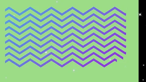 Abstract gradient zigzag lines expanding horizontally across pastel green Stock Footage 346042913