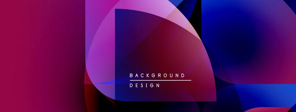 Abstract gradients blend, creating dynamic visual effect. Overlapping shapes Stock Illustration