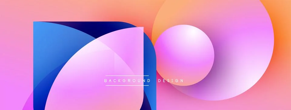 Abstract gradients blend, creating dynamic shapes. Pink, purple, blue hues 库存插图
