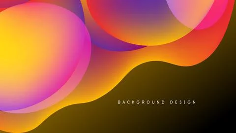 Abstract gradients blend, creating dynamic shapes. Vivid colors contrast against Stock Illustration