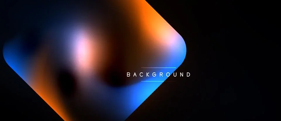 Abstract gradients blend, creating dynamic visual effect. Dark background Ilustración de archivo