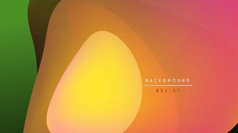Abstract gradients blend, creating fluid shapes. Bright colors dominate dark Stock-Illustration