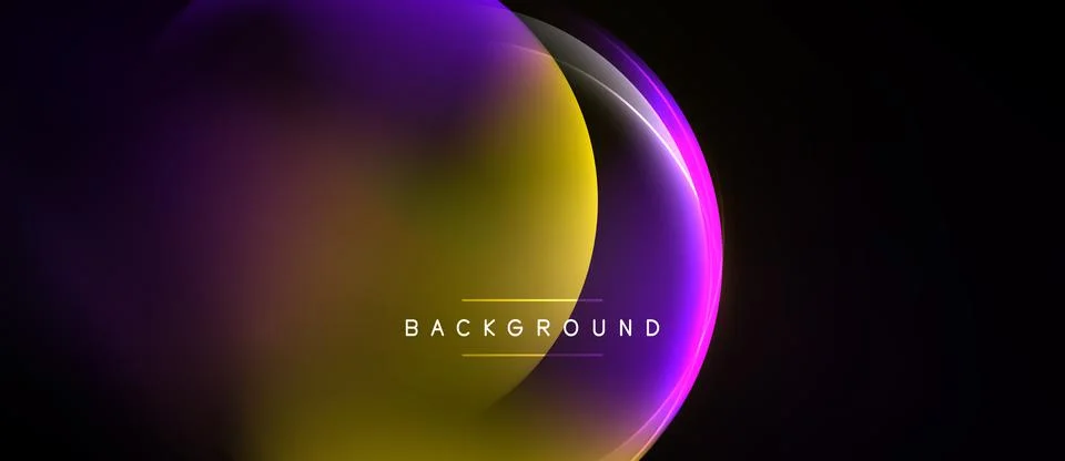 Abstract gradients blend, creating luminous shapes. Purple, yellow hues dom.. Stock Illustration