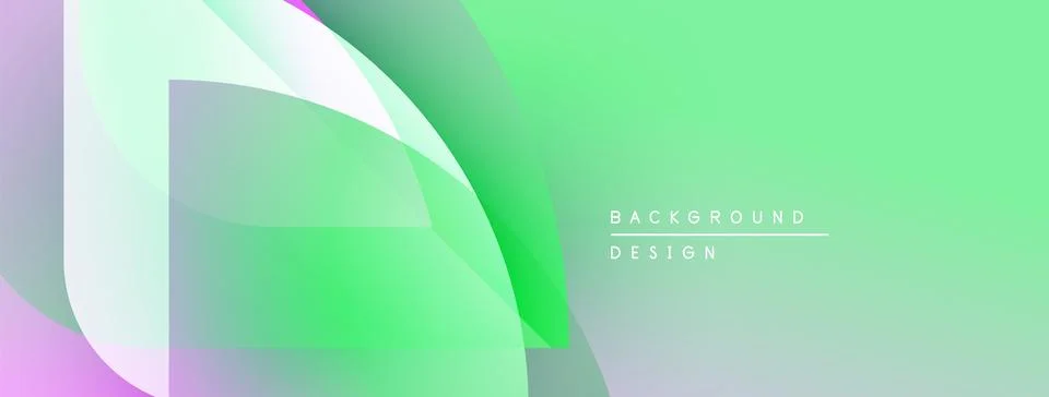 Abstract gradients blend, creating soft shapes. Light green dominates, with Stock Illustration