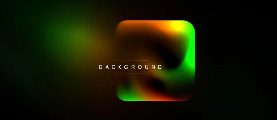 Abstract gradients blend, creating vibrant color flow. Dark background Stock Illustration