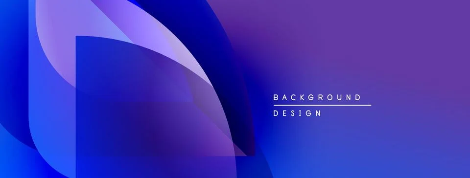 Abstract gradients create dynamic shapes. Blue, purple hues blend seamlessly. Stock Illustration