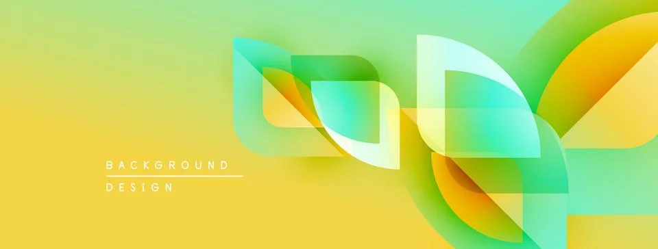 Abstract gradients create flowing shapes. Yellow, green hues dominate Stock Illustration