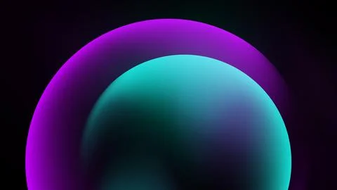 Abstract gradients form arch shapes. Purple blends into teal against dark Stock Illustration