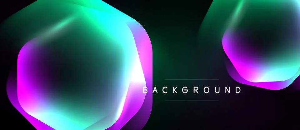Abstract gradients form dynamic shapes. Vivid colors blend, creating futurist Stock-Illustration