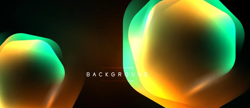 Abstract gradients form hexagonal shapes. Vivid colors blend, creating dynami Stock Illustration