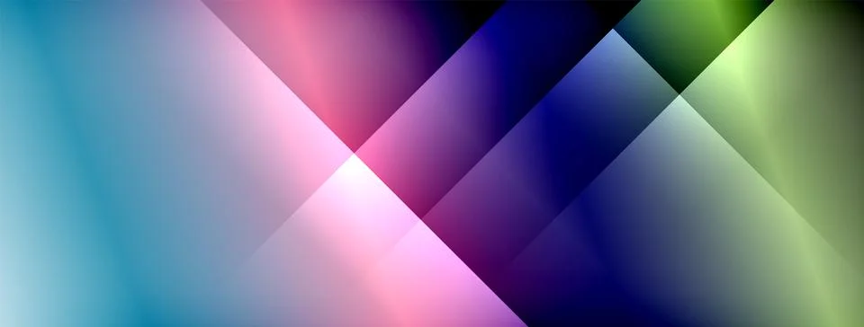 Abstract gradients intersect, forming dynamic diagonal shapes. Vivid colors Stock Illustration