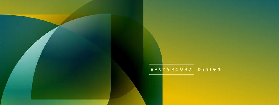 Abstract gradients overlap, creating dynamic visual effect. Yellow, green hues Stock Illustration