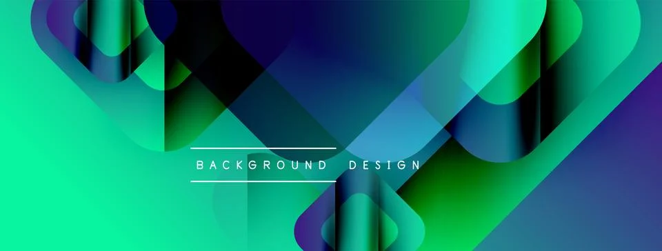 Abstract gradients overlap, creating dynamic visual texture. Teal, blue, purple Stock-Illustration