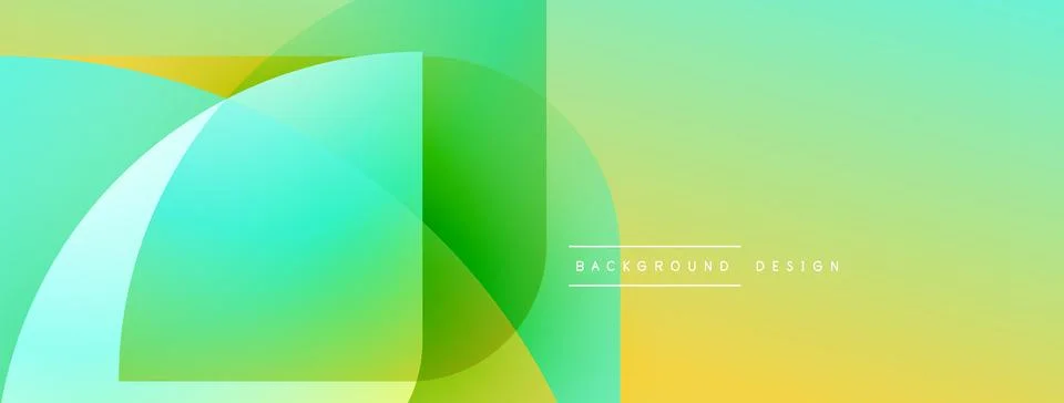 Abstract gradients overlap, creating dynamic visual effect. Yellow, green hues Stock Illustration