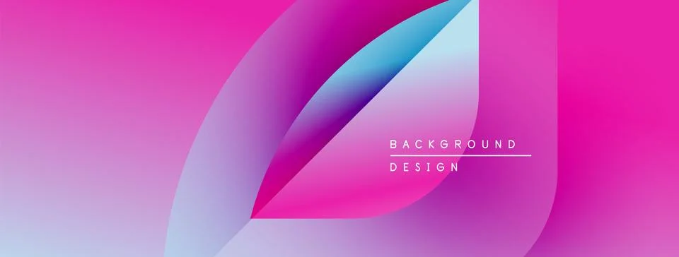 Abstract gradients overlap, creating dynamic visual effect. Pink, purple, blue Stock Illustration