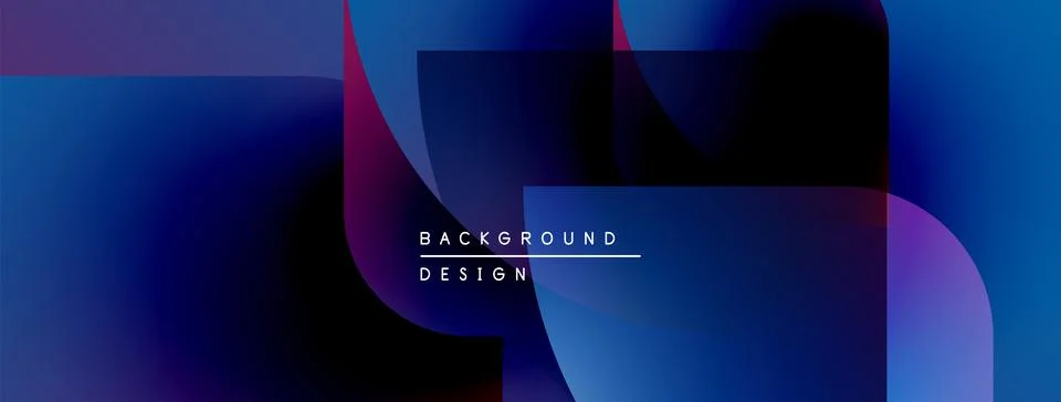 Abstract gradients overlap, creating dynamic visual effect. Blue, purple hues Stock Illustration