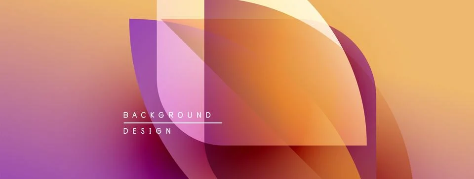 Abstract gradients overlap creating dynamic visual effect. Warm tones dominate Illustrazione stock