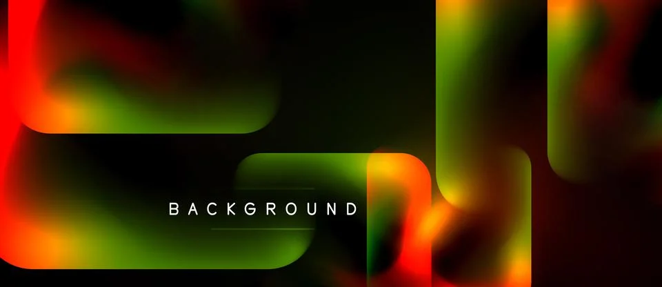 Abstract gradients overlap, creating dynamic visual effect. Dark background Stock Illustration