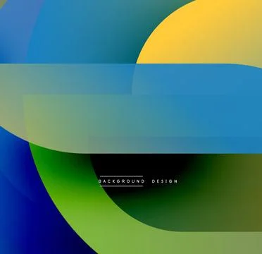 Abstract gradients overlap creating vibrant color blocks. Modern design features Stock Illustration
