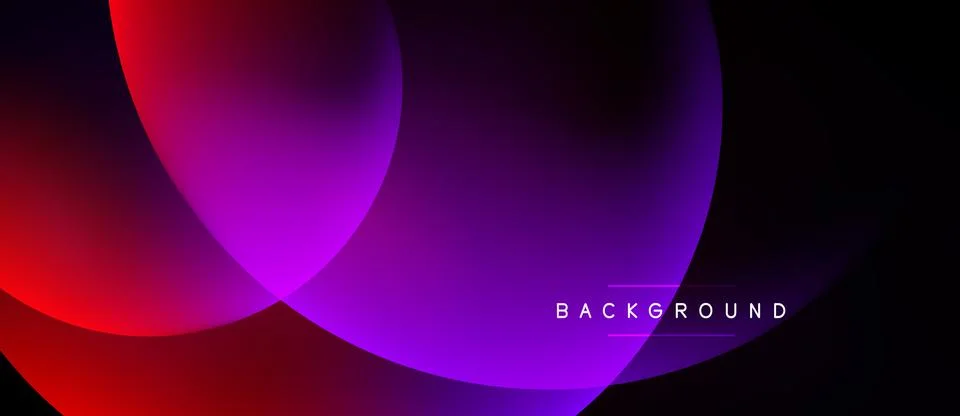 Abstract gradients overlap, creating vibrant visual effect. Dark background Illustrazione stock