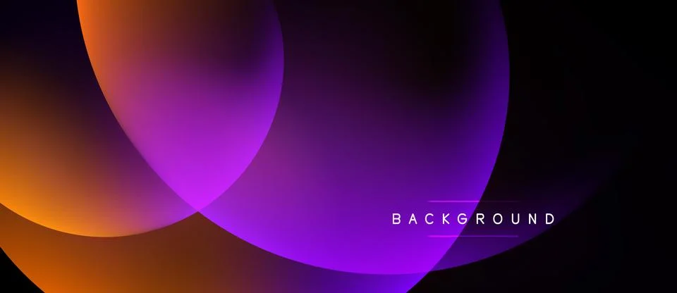 Abstract gradients overlap, creating vibrant visual effect. Dark background Ilustración de archivo