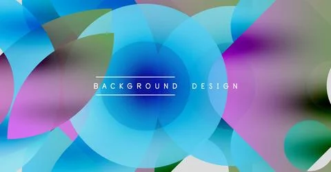 Abstract gradients, overlapping circles create vibrant visual. Modern design Illustrazione stock
