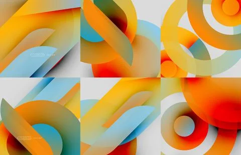 Abstract gradients, overlapping shapes create dynamic visual patterns. Bright 스톡 일러스트