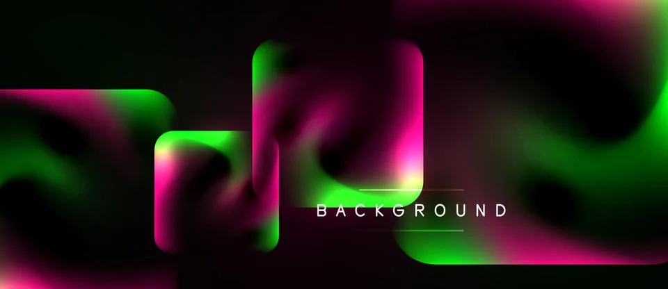 Abstract gradients, vibrant colors, dark background. Modern design elements Stock Illustration