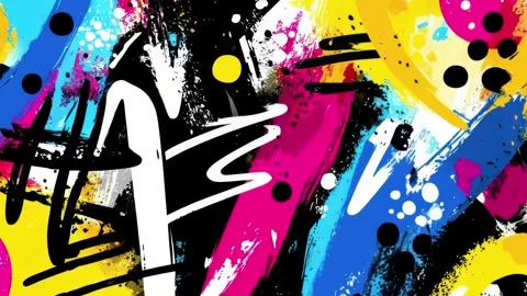 Abstract Graffiti Background With White Marks and Yellow Circle Accent Stock Footage 315513291