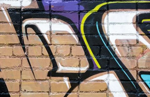 Abstract graffiti on brick wall Stock Illustration