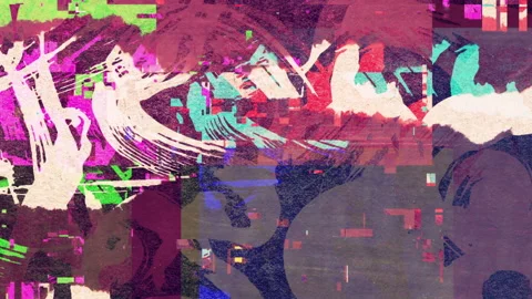 Abstract graffiti glitch motion background. Stop motion animated. Stock Footage 142445392