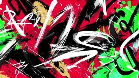 Abstract Graffiti Slash Background With White Strokes on Red and Green Видео 315538981